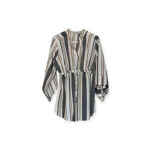 Hint of Blush Striped Tunic Blouse